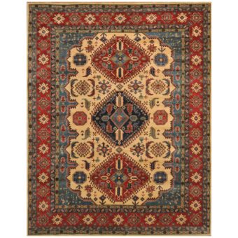 Afghan Hand-knotted Tribal Kazak Wool Rug (9' x 11'6)