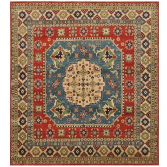 Afghan Hand-knotted Tribal Kazak Wool Rug (7'10 x 8'7)