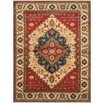 Afghan Hand-knotted Tribal Kazak Wool Rug (5' x 6'10)