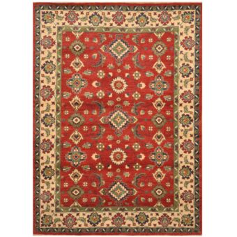 Afghan Hand-knotted Tribal Kazak Wool Rug (5' x 7')