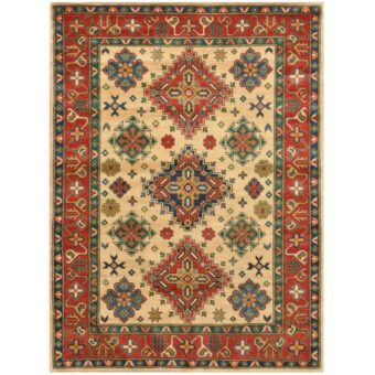 Afghan Hand-knotted Tribal Kazak Wool Rug (5' x 6'10)