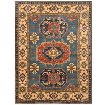 Afghan Hand-knotted Tribal Kazak Wool Rug (5'2 x 7')
