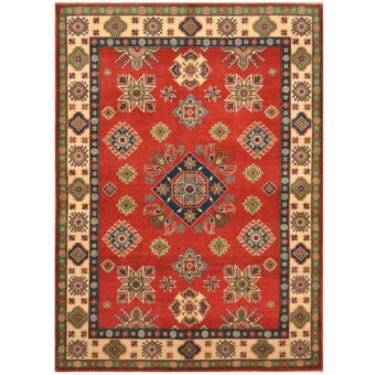 Afghan Hand-knotted Tribal Kazak Wool Rug (5'1 x 7')