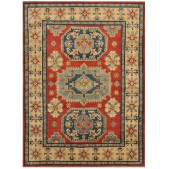 Afghan Hand-knotted Tribal Kazak Wool Rug (5' x 6'8)