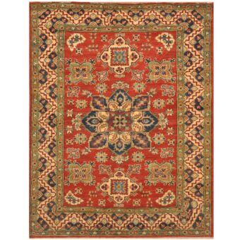 Afghan Hand-knotted Tribal Kazak Wool Rug (5' x 6'5)