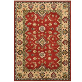 Afghan Hand-knotted Tribal Kazak Wool Rug (4' x 5'9)