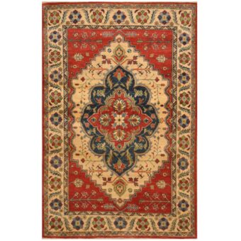 Afghan Hand-knotted Tribal Kazak Wool Rug (4' x 6')