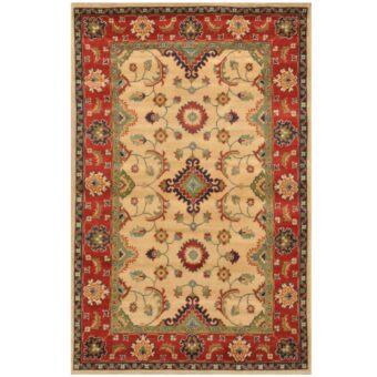 Afghan Hand-knotted Tribal Kazak Wool Rug (4' x 6'2)