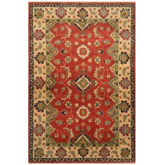 Afghan Hand-knotted Tribal Kazak Wool Rug (4' x 6'1)