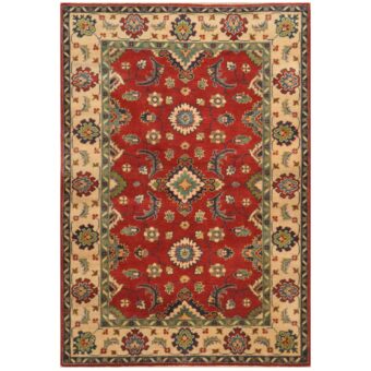Afghan Hand-knotted Tribal Kazak Wool Rug (4' x 5'10)