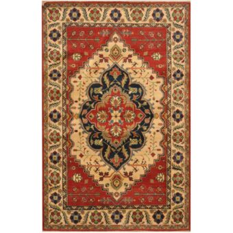 Afghan Hand-knotted Tribal Kazak Wool Rug (4' x 6')