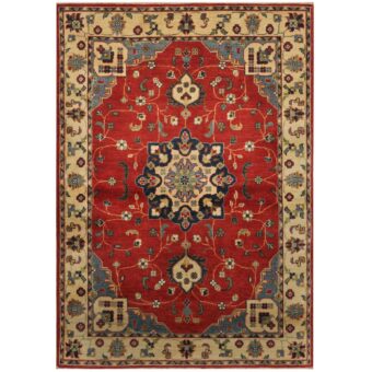 Afghan Hand-knotted Tribal Kazak Wool Rug (4'1 x 5'8)