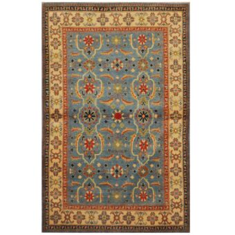 Afghan Hand-knotted Tribal Kazak Wool Rug (4' x 6'5)