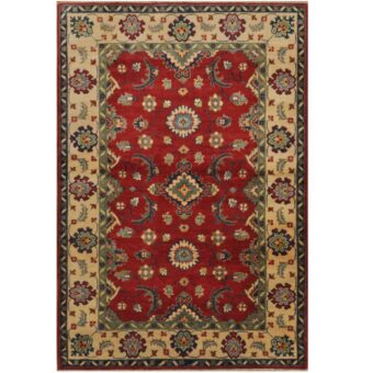 Afghan Hand-knotted Tribal Kazak Wool Rug (4' x 6')