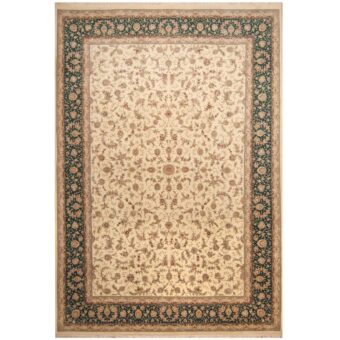 Indo Hand-knotted Tabriz Wool & Silk Rug (10' x 14'3)