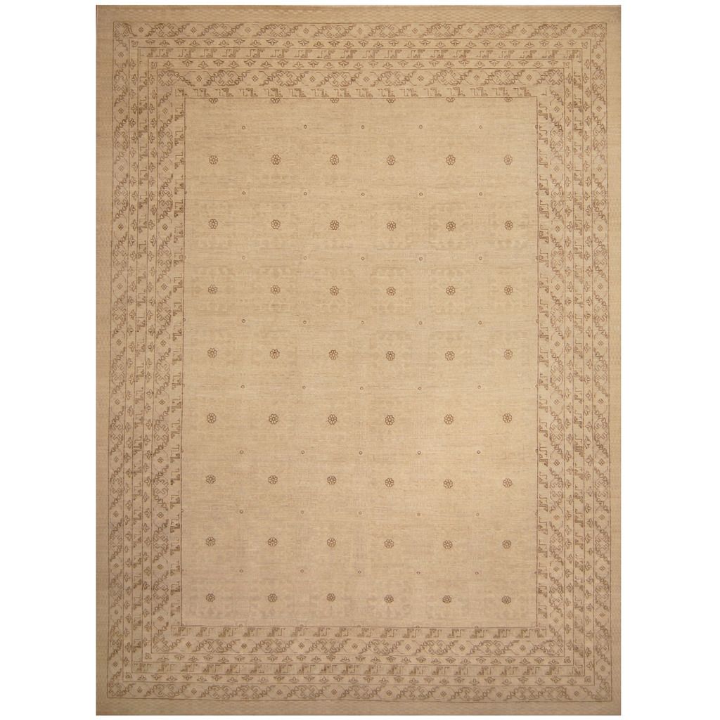 Afghan Hand-knotted Vegetable Dye Khotan Wool Rug (10' x 13'5)