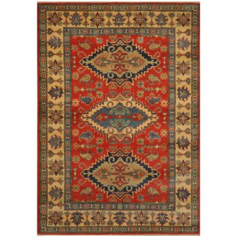 Afghan Hand-knotted Kazak Wool Rug (5' x 7'1)