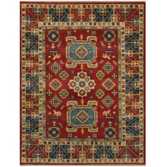 Afghan Hand-knotted Kazak Wool Rug (5'1 x 6'7)