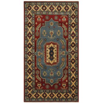 Afghan Hand-knotted Kazak Wool Rug (3'9 x 7')