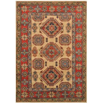 Afghan Hand-knotted Kazak Wool Rug (6'8 x 9'6)