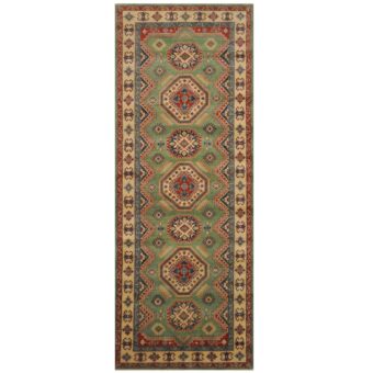 Afghan Hand-knotted Kazak Wool Runner (4'10 x 13'5)