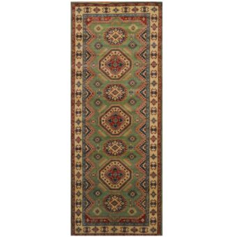 Afghan Hand-knotted Kazak Wool Runner (5' x 13'5)