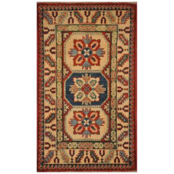 Afghan Hand-knotted Kazak Wool Rug (2' x 3')