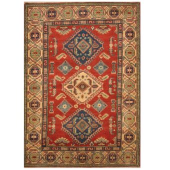 Afghan Hand-knotted Kazak Wool Rug (3'5 x 4'10)