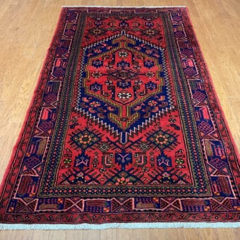 Persian Hand-knotted Hamadan Wool Rug (4'3 x 7'7)