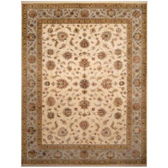 Indo Hand-knotted Tabriz Wool & Silk Rug (10' x 13'2)