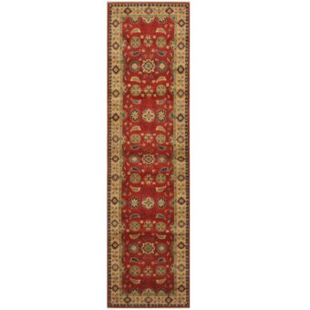 Afghan Hand-knotted Kazak Wool Runner (2'6 x 9'10)