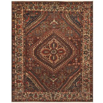 Persian Hand-knotted 1920s Bakhtiari Wool Rug (9' x 11'3)