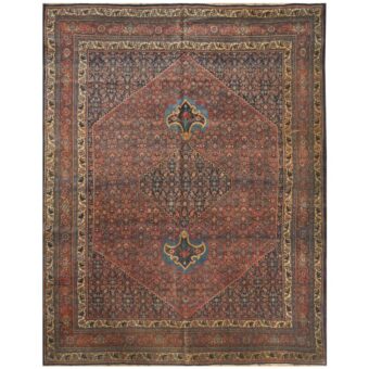 Persian Hand-knotted 1900s Bidjar Wool Rug (11'2 x 14'6)