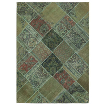 Pak Persian Hand-knotted Patchwork Wool Rug (5'7 x 7'8)