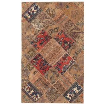 Pak Persian Hand-knotted Patchwork Wool Rug (4'9 x 7'9)