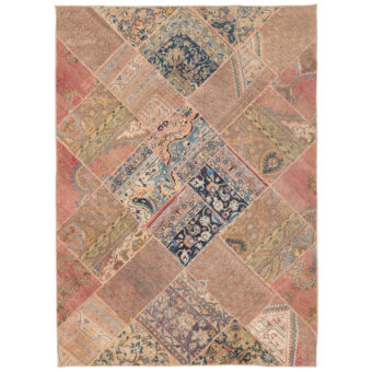 Pak Persian Hand-knotted Patchwork Wool Rug (5'7 x 7'9)