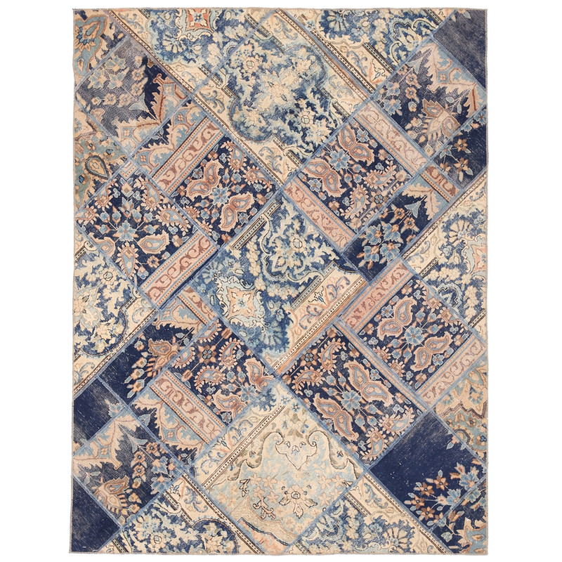 Pak Persian Hand-knotted Patchwork Wool Rug (4'10 x 6'5)