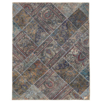 Pak Persian Hand-knotted Patchwork Wool Rug (4'11 x 6'2)