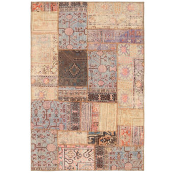 Pak Persian Hand-knotted Patchwork Wool Rug (3'10 x 5'9)