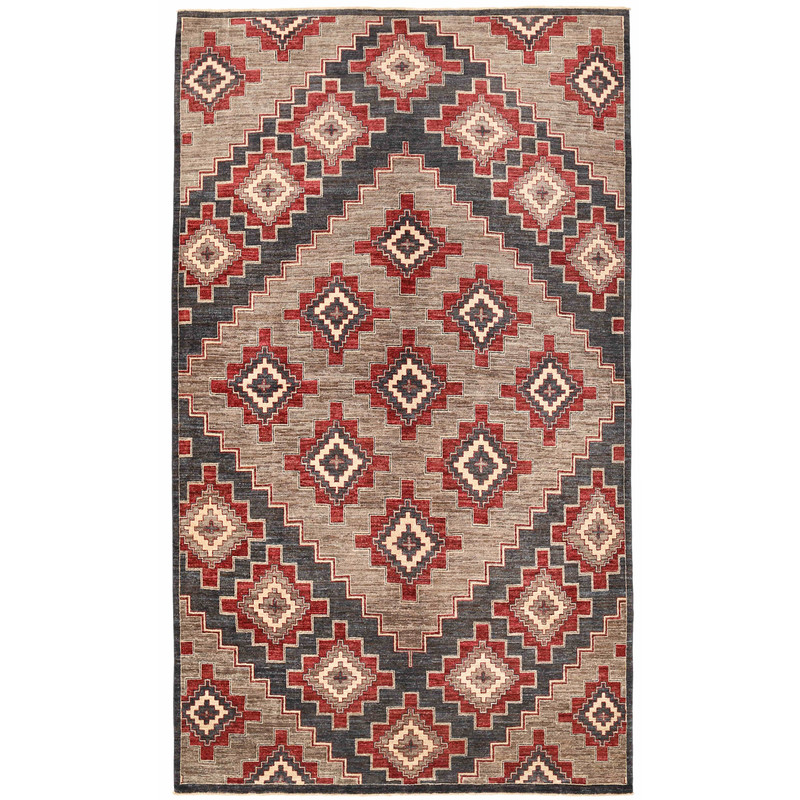 Afghan Hand-knotted Vegetable Dye Tribal Gabbeh Wool Rug (6' x 10'3)