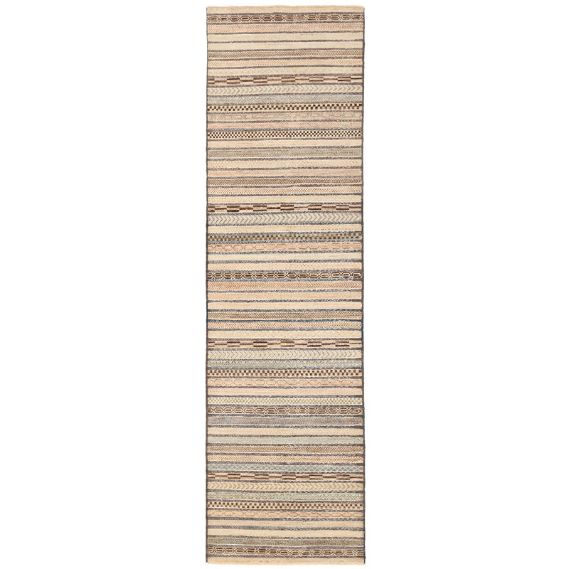 Afghan Hand-knotted Vegetable Dye Gabbeh Wool Runner (2'7 x 9'6)