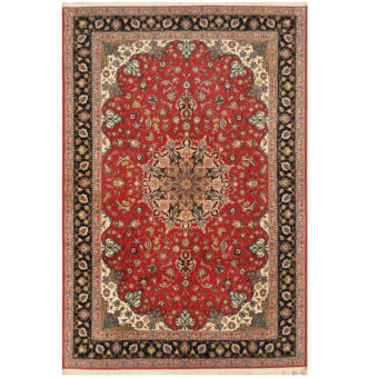 Persian Hand-knotted Tabriz Wool & Silk Rug (6'7 x 10'2)