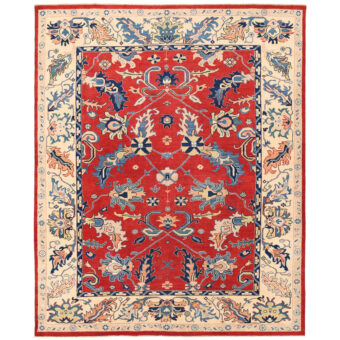 Afghan Hand-knotted Vegetable Dye Oushak Wool Rug (7'8 x 9'6)