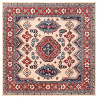 Afghan Hand-knotted Vegetable Dye Kazak Wool Rug (9' x 9')