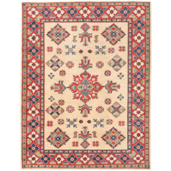 Afghan Hand-knotted Vegetable Dye Kazak Wool Rug (5'2 x 6'8)