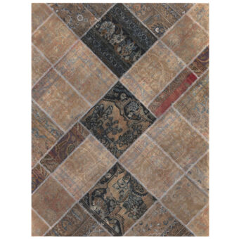 Pak Persian Hand-knotted Patchwork Wool Rug (4'9 x 6'3)