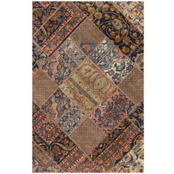 Pak Persian Hand-knotted Patchwork Wool Rug (4'2 x 6'4)