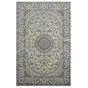 Persian Hand-knotted Semi-antique 1960's Nain Wool & Silk Rug (6'6 x 10')