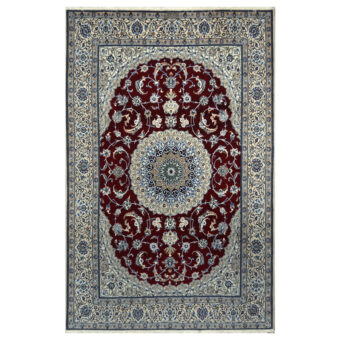 Persian Hand-knotted Nain Wool & Silk Rug (6'5 x 9'10)