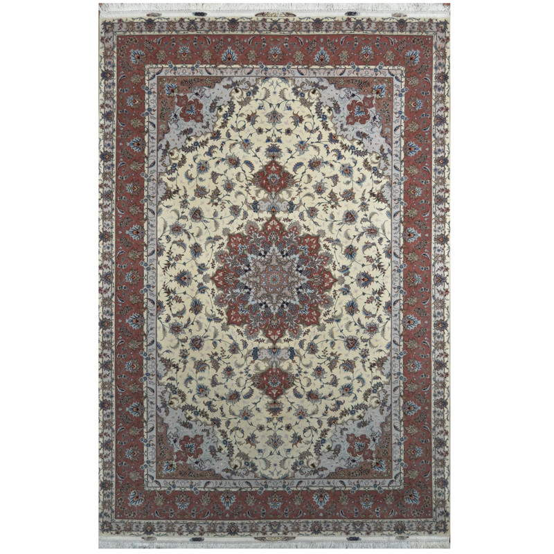 Persian Hand-knotted Tabriz Wool & Silk Rug (6'7 x 10')